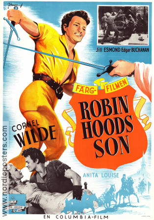 The Bandit of Sherwood Forest 1946 movie poster Cornel Wilde Anita Louise Jill Esmond Henry Levin Find more: Robin Hood Adventure and matine Eric Rohman art
