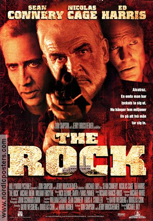 The Rock 1996 movie poster Sean Connery Nicolas Cage Ed Harris Michael Bay Find more: Jerry Bruckheimer