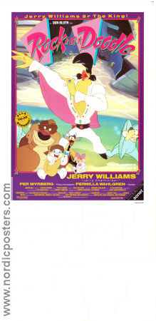 Rock a Doodle 1991 movie poster Jerry Williams Glen Campbell Don Bluth Animation Rock and pop