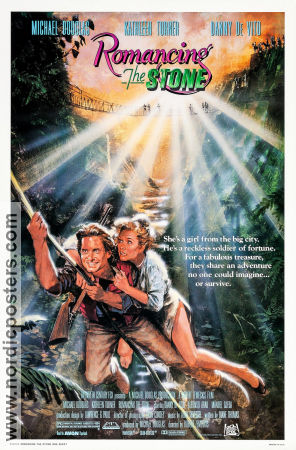 Romancing the Stone 1984 movie poster Michael Douglas Kathleen Turner Robert Zemeckis