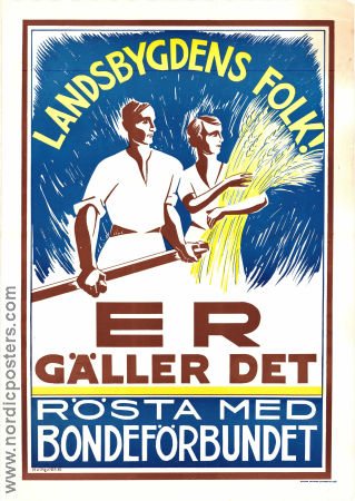 Rösta med Bondeförbundet 1936 poster Find more: Centerpartiet Politics