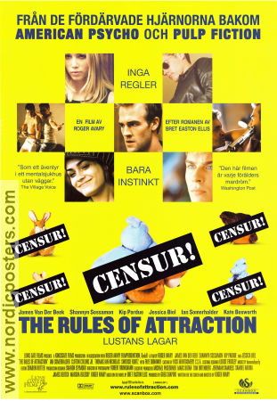 The Rules of Attraction 2002 movie poster James van der Beek Ian Somerhalder Shannyn Sossamon Roger Avary