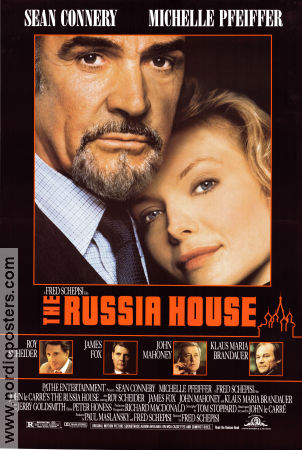 The Russia House 1990 movie poster Sean Connery Michelle Pfeiffer Fred Schepisi Writer: John Le Carré