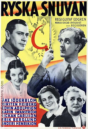 Ryska snuvan 1937 movie poster Åke Söderblom Kirsten Heiberg Edvin Adolphson Karin Swanström Sickan Carlsson