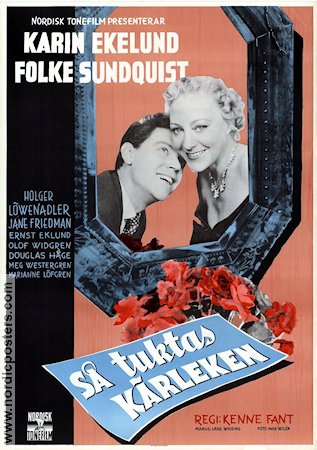 Så tuktas kärleken 1955 movie poster Karin Ekelund Folke Sundquist Kenne Fant