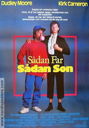 Like Father Like Son 1987 movie poster Dudley Moore Kirk Cameron Margaret Colin Rod Daniel Kids