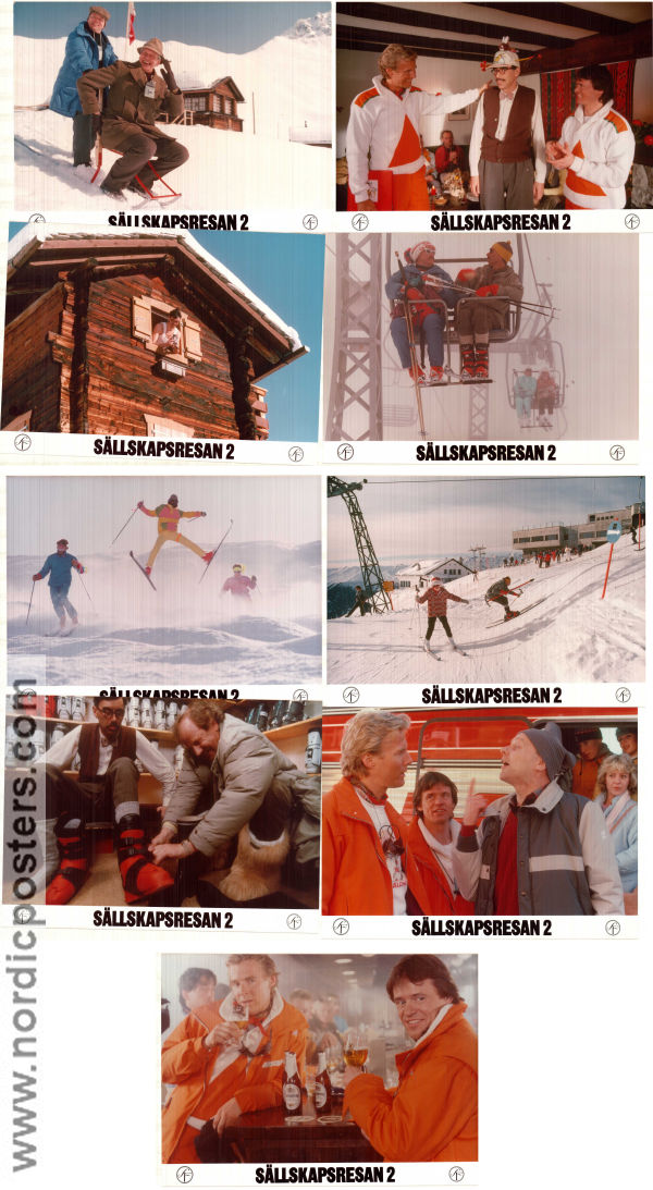 Sällskapsresan 2 Snowroller 1985 lobby card set Jon Skolmen Cecilia Walton Eva Millberg Lasse Åberg Travel