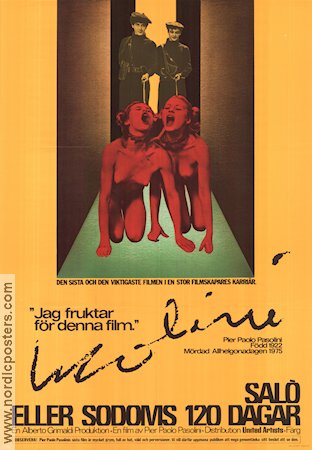 Salo or 120 Days of Sodom 1976 movie poster Paolo Bonacelli Giorgio Cataldi Pier Paolo Pasolini Cult movies