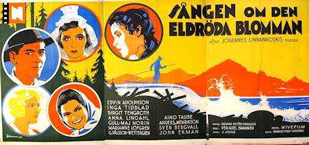 Sången om den eldröda blomman 1934 movie poster Edvin Adolphson Inga Tidblad Mountains