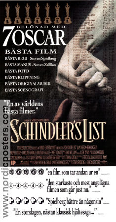 Schindler´s List 1993 poster Liam Neeson Steven Spielberg