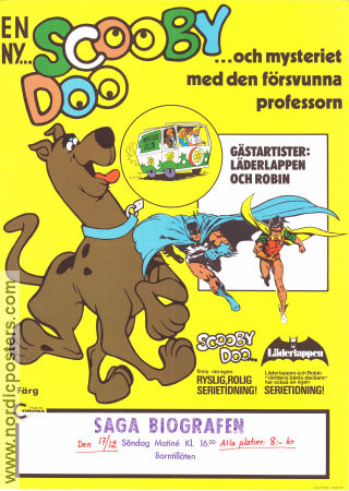 Scooby Doo och mysteriet med den försvunna professorn 1977 movie poster Scooby Doo Läderlappen och Robin Animation