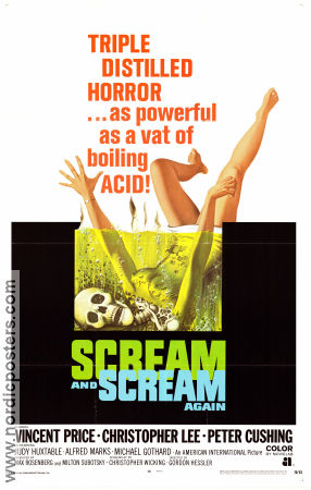 Scream and Scream Again 1970 poster Vincent Price Gordon Hessler
