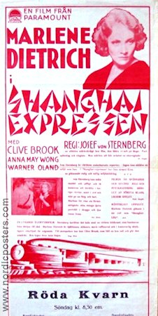 Shanghai Express 1932 movie poster Marlene Dietrich Warner Oland