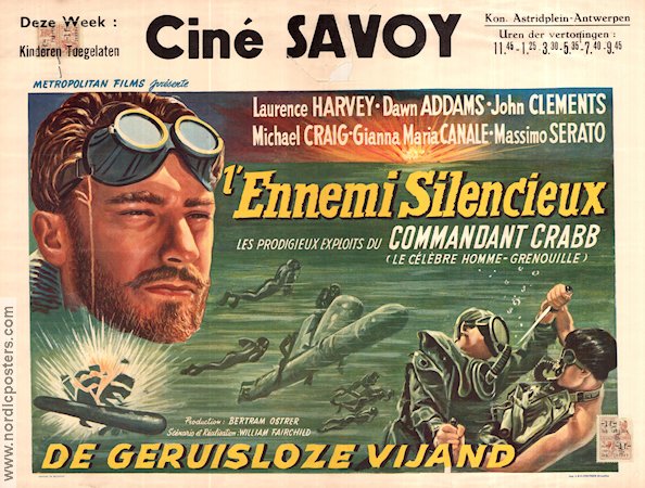 The Silent Enemy 1958 movie poster Laurence Harvey