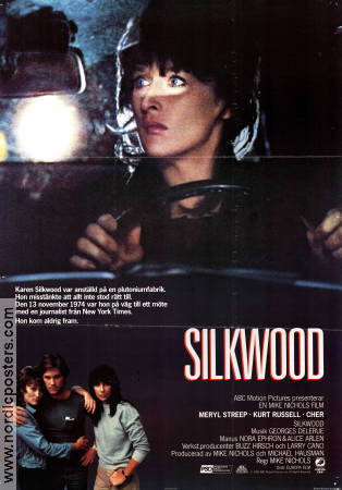 Silkwood 1983 movie poster Meryl Streep Kurt Russell Cher Mike Nichols Politics