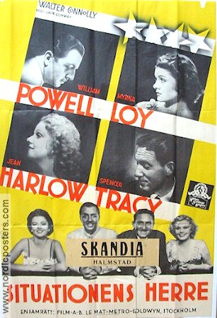 Libeled Lady 1937 movie poster William Powell Myrna Loy Jean Harlow Spencer Tracy