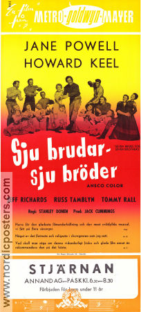 Seven Brides for Seven Brothers 1954 movie poster Jane Powell Howard Keel Jeff Richards Stanley Donen Musicals