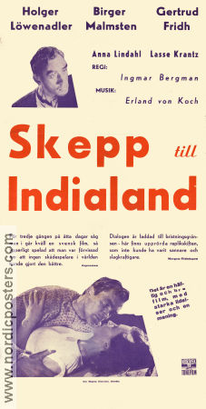 A Ship to India 1947 poster Holger Löwenadler Ingmar Bergman