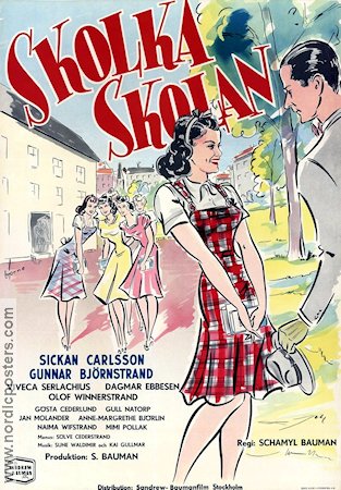 Skolka skolan 1949 movie poster Sickan Carlsson Gunnar Björnstrand Olof Winnerstrand Schamyl Bauman School
