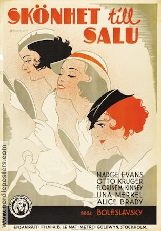 Beauty for Sale 1933 movie poster Madge Evans Florine McKinney Una Merkel