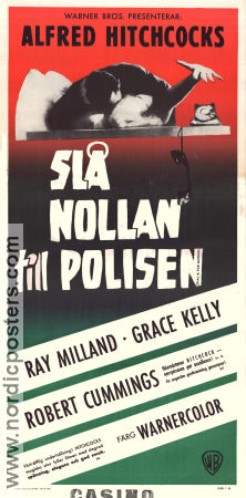 Dial M for Murder 1954 movie poster Ray Milland Grace Kelly Robert Cummings Alfred Hitchcock Police and thieves