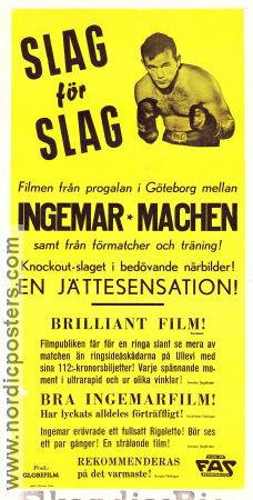 Slag för slag 1958 movie poster Ingemar Johansson Eddie Machen Per Gunvall Boxing