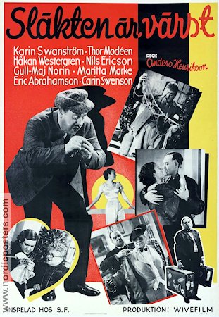 Släkten är värst 1936 movie poster Thor Modéen Karin Swanström Anders Henrikson