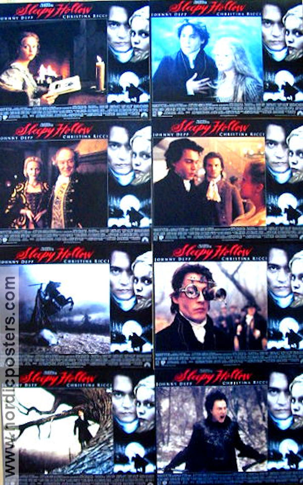 Sleepy Hollow 1999 lobby card set Johnny Depp Christina Ricci Miranda Richardson Michael Gambon Christopher Walken Tim Burton