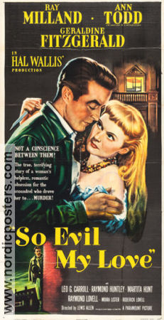 So Evil My Love 1948 movie poster Ray Milland Ann Todd Lewis Allen Find more: Large poster