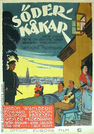 Söderkåkar 1932 movie poster Edvard Persson Gideon Wahlberg Dagmar Ebbesen Find more: Stockholm Poster artwork: Blomberg