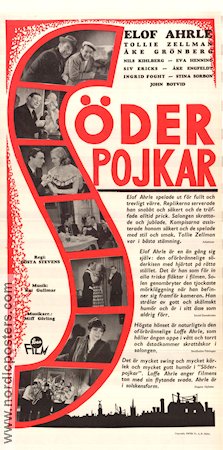 Söderpojkar 1940 movie poster Elof Ahrle Tollie Zellman Siv Ericks Gösta Stevens Find more: Stockholm