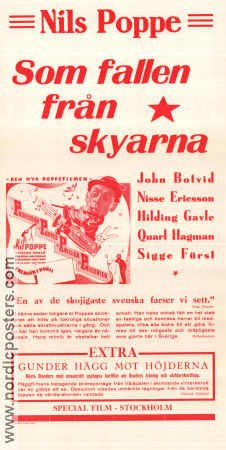 Som fallen från skyarna 1943 poster Nils Poppe John-Lennart Linder