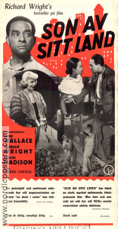 Native Son 1951 movie poster Jean Wallace Richard Wright Gloria Madison Pierre Chenal