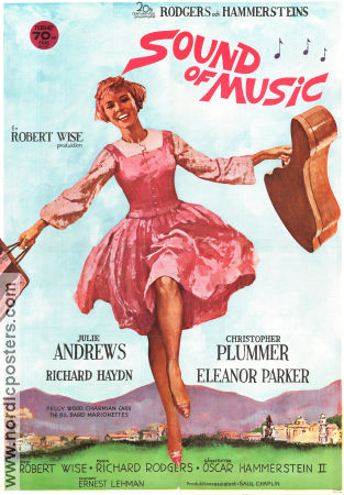 The Sound of Music 1965 movie poster Julie Andrews Christopher Plummer Eleanor Parker Robert Wise Music: Rodgers and Hammerstein Mountains Musicals