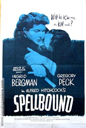 Spellbound 1945 movie poster Ingrid Bergman Cary Grant Alfred Hitchcock