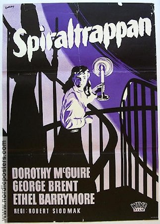 The Spiral Staircase 1945 movie poster Dorothy McGuire George Brent Ethel Barrymore Film Noir