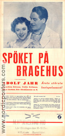 Spöket på Bragehus 1936 poster Adolf Jahr Ragnar Arvedson