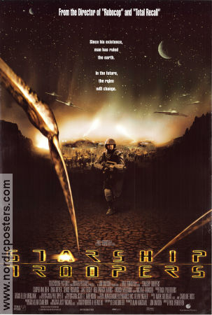 Starship Troopers 1997 movie poster Casper Van Dien Denise Richards Dina Meyer Paul Verhoeven Spaceships