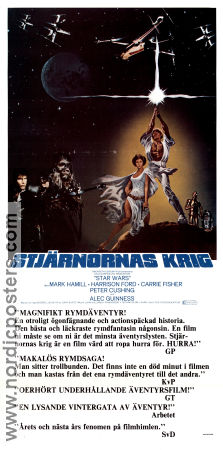 Star Wars 1977 movie poster Mark Hamill Harrison Ford Carrie Fisher Alec Guinness Peter Cushing George Lucas Spaceships Find more: Star Wars