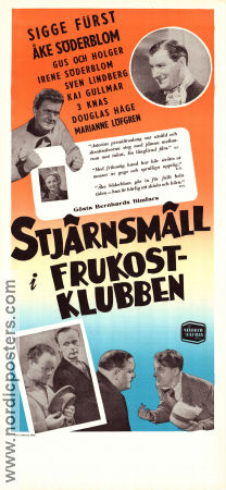 Stjärnsmäll i frukostklubben 1950 movie poster Sigge Fürst Åke Söderblom Tre Knas Gösta Bernhard