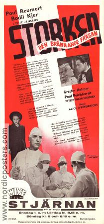 Det braendende Spörgsmaal 1943 movie poster Poul Reumert Grethe Holmer Maria Garland Alice O´Fredericks Denmark Medicine and hospital