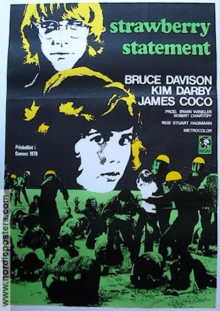 Strawberry Statement 1970 movie poster Bruce Davison Kim Darby
