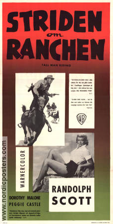 Tall Man Riding 1955 movie poster Randolph Scott Dorothy Malone Peggie Castle Lesley Selander
