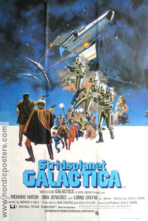Battlestar Galactica 1978 movie poster Richard Hatch Lorne Greene Dirk Benedict Glen A Larson Spaceships From TV