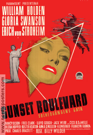 Sunset Boulevard 1950 movie poster Gloria Swanson William Holden Erich von Stroheim Billy Wilder Poster artwork: CF Bodin
