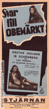 Diskret Ophold 1946 movie poster Ib Schönberg Betty Helsengreen Grethe Holmer Denmark