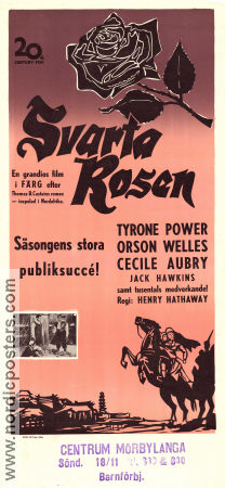 The Black Rose 1950 movie poster Tyrone Power Orson Welles Cecile Aubry Henry Hathaway