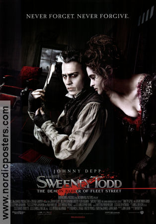 Sweeney Todd 2007 movie poster Johnny Depp Helena Bonham Carter Alan Rickman Tim Burton Musicals