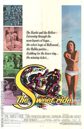 The Sweet Ride 1968 movie poster Anthony Franciosa Michael Sarrazin Jacqueline Bisset Harvey Hart Ladies Motorcycles