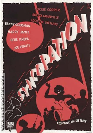 Syncopation 1942 movie poster Jackie Cooper Benny Goodman Jazz
